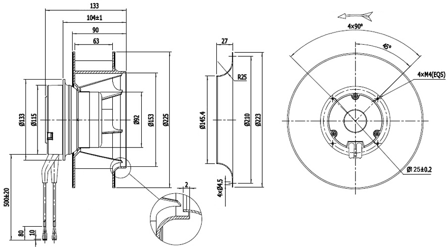 NUSSUN 133-630mm 440-15000CMH Silent Ac Ec Centrifugal Exhaust Air Purifier Industrial Backward Curved Centrifugal Fan