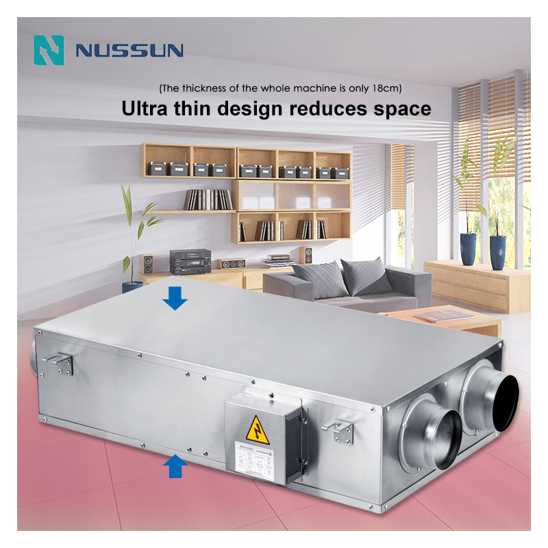 Factory Direct Sales Maintain Indoor Temperature Recuperator Ultra Slim Energy Recovery Ventilatior (NER-B250D-S)