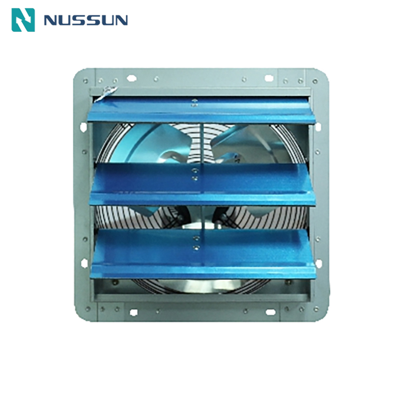 Nussun Poultry Chicken House Automatic Wall Mounted Metal Shutter 14 Inch Exhaust Fan