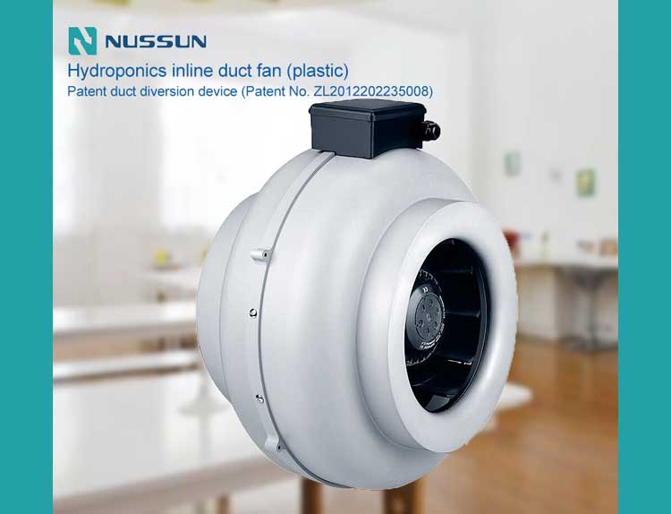 Fresh Air Circulation 5 Inch Plastic Inline Duct Fan For Hydropoincs (DJT12U-35P)