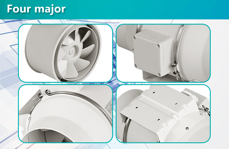 Mixed flow inline duct fan for grow tent ventilation (DJT31UM-66P)