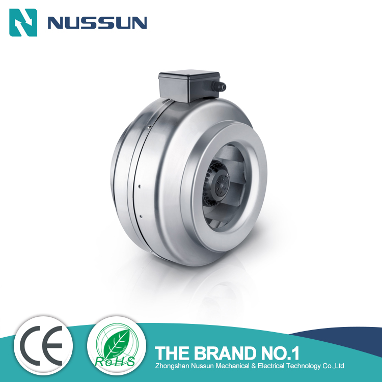 NUSSUN Ventilation Equipment Supplier 10 Inch Circular Metal Casing Inline Duct Fan (DJT25U-66M)