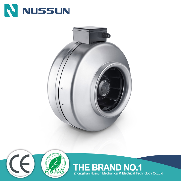 NUSSUN Ventilation Equipment Supplier 8 Inch Circular Metal Casing Inline Duct Fan (DJT20U-45M)