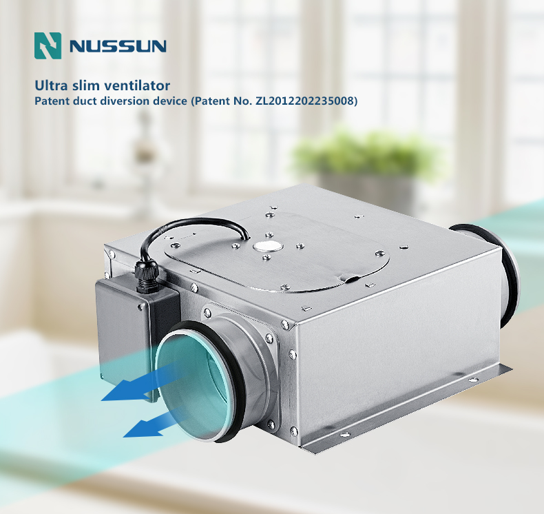 Wholesale Ultra Slim 34W Inline Duct Fan For Commercial Building Fresh Air System (DPT10-35C)