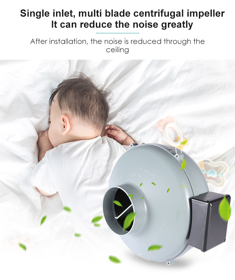Quiet centrifugal impeller ventilaton fan