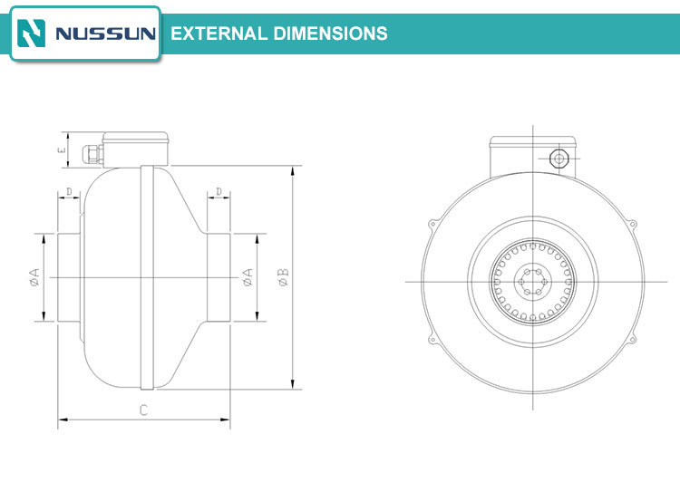 Ventilation System Circular Inline Duct Fan