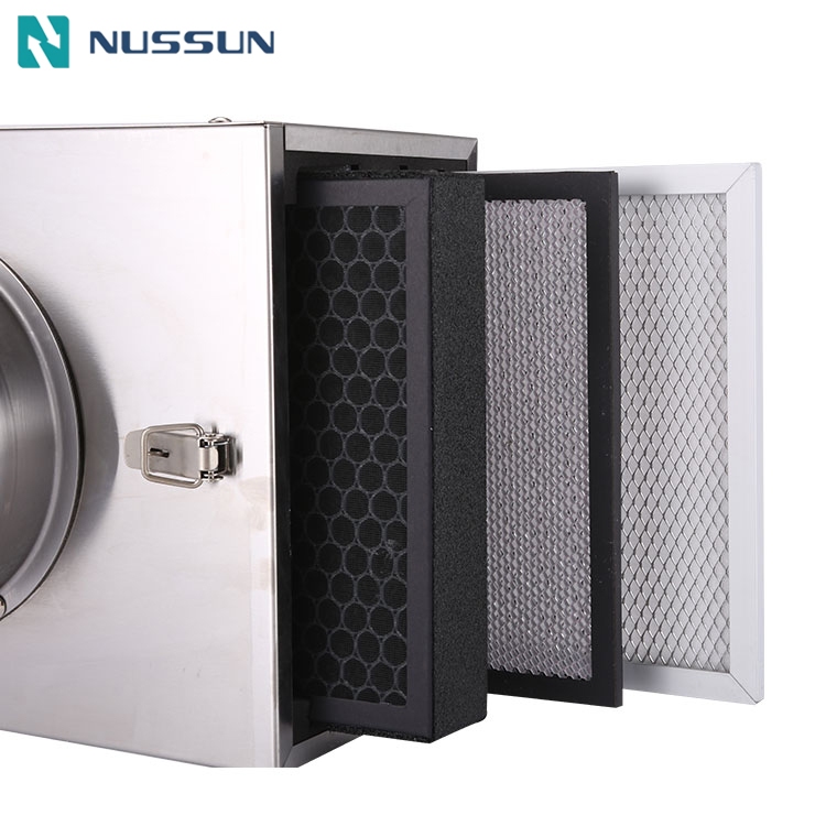 Inline Air Filter Box HEPA Filter Activated Carbon Filter for Ventilation System Exhaust Fan (JHX-250)