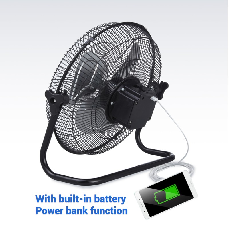 Floor Fan Industry 12 Volts Standing Fan Pedestal Fan with Solar Kit