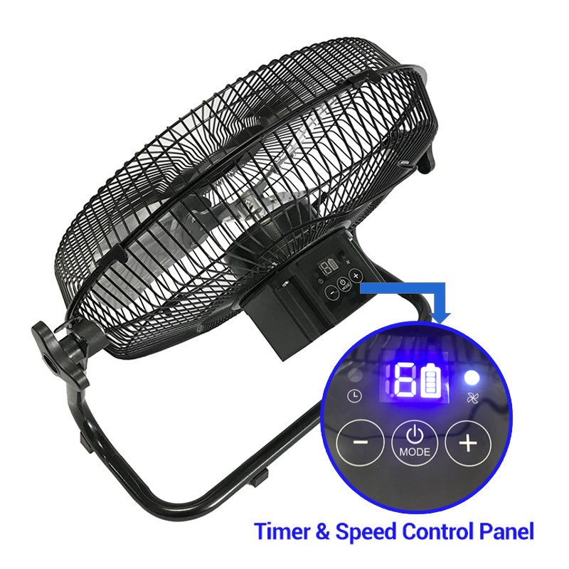 12inch Floor Fan Solar Powered Exhaust Air Cooler Fan 12v Electricity Battery