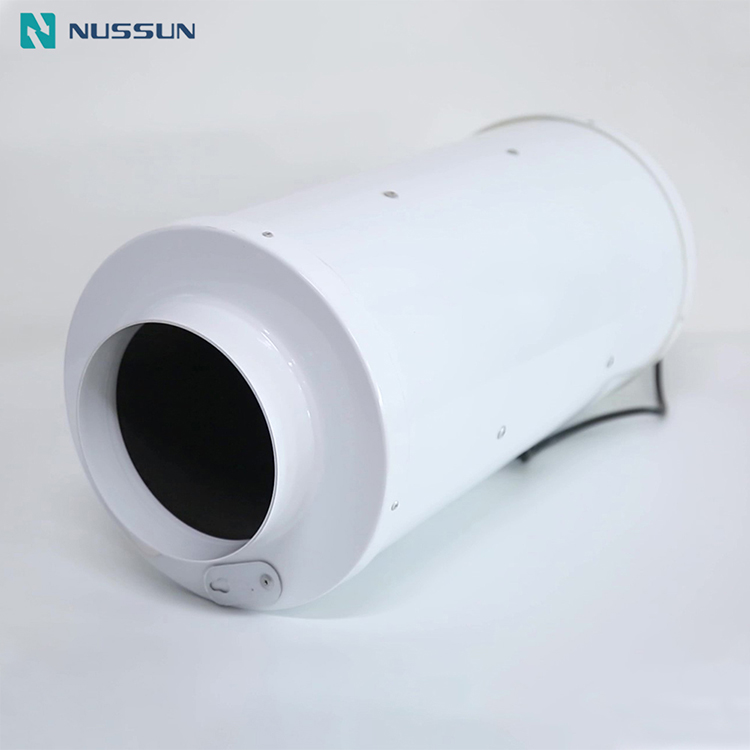 NUSSUN Low Noise Sound Reduce 6 Inch Mixed Flow Fan With Muffler Silent Duct Fan