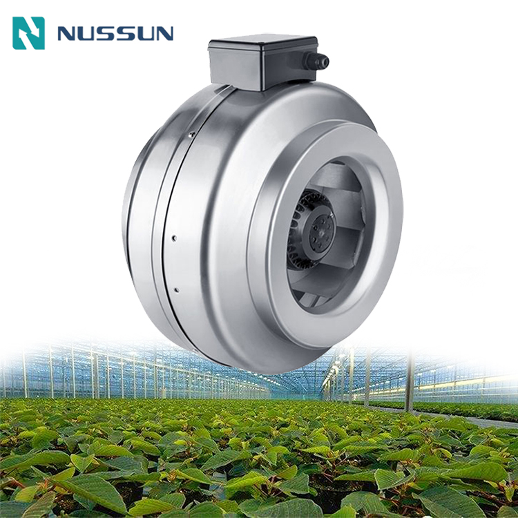 7 Inch Metal Circular Centrifugal Fan 160mm Duct Fan Exhaust Centrifugal Blower Fan for Greenhouse Grow Room (DJT16U-45M)