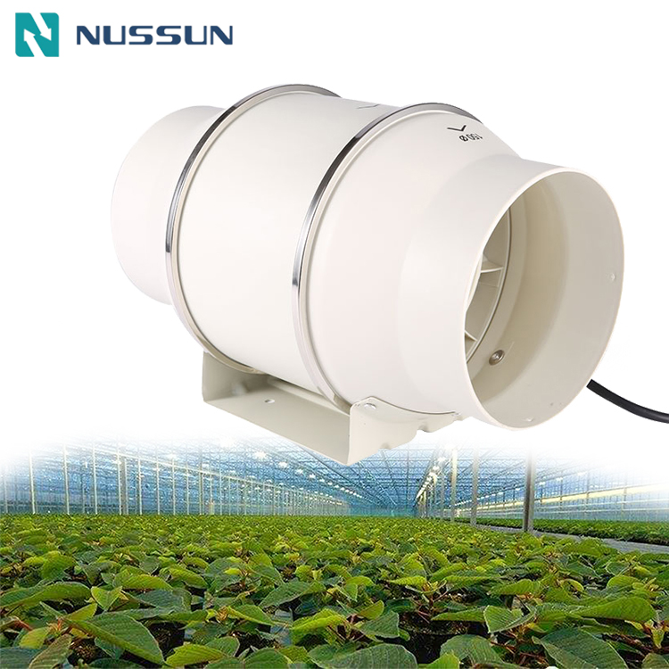 NUSSUN 220v 12 Inch Hydroponics Air Extractor Noiseless Extractor Fan With High Cfm (DJT31UM-66P)