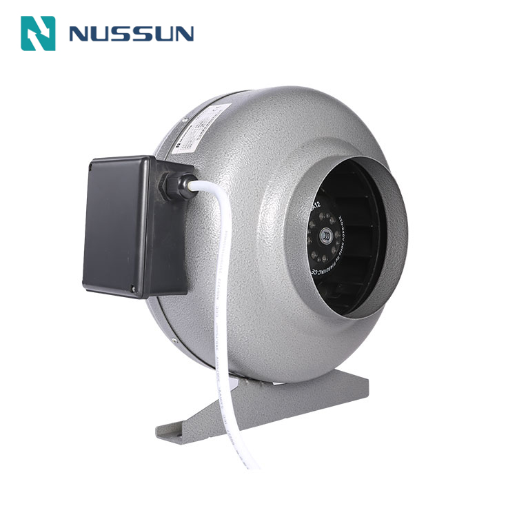 NUSSUN Factory Supply 200mm 150mm Low Noise Metal Circular Exhaust Fan for Testing Room