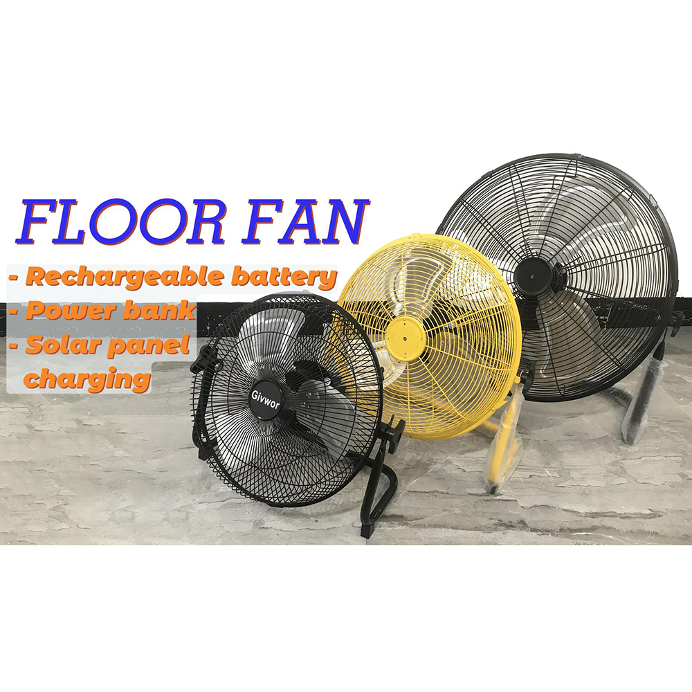 Home Wind Angle Adjustable Stand Floor Electric Fans Battery Plastic Eco-friendly 12-20 Inch Solar Fan