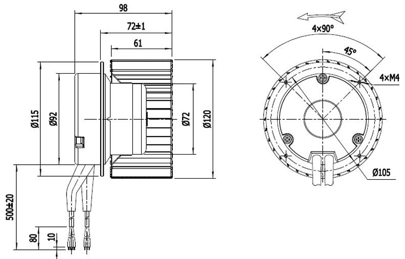 NUSSUN Ec Metal Impeller 120mm Ffu Fan Heat Pumps Fan Air Conditioner Forward Centrifugal Fan