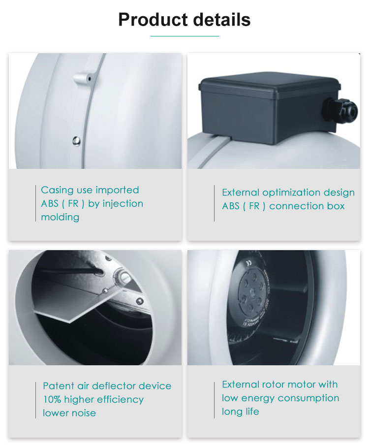 Circular duct fan for grow tent ventilation