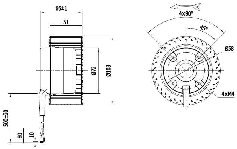 NUSSUN 4 Inch Forward Curved Centrifugal Fan Impeller Exhaust Cooling Ventilate Pipe Fan