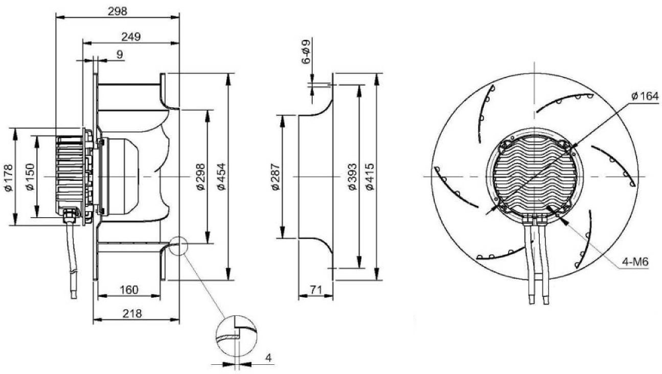 NUSSUN Aluminum Alloy Impeller 450mm Ec Backward Air Conditioner Centrifugal Fan Blower Radial Fan