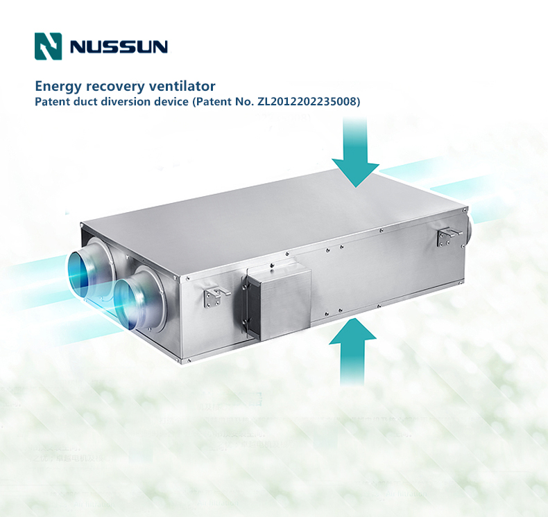 Novel Appearance 150mm Double Layer Insulation Silence Ultra Slim Energy Recovery Ventilation (NER-B350D-S)