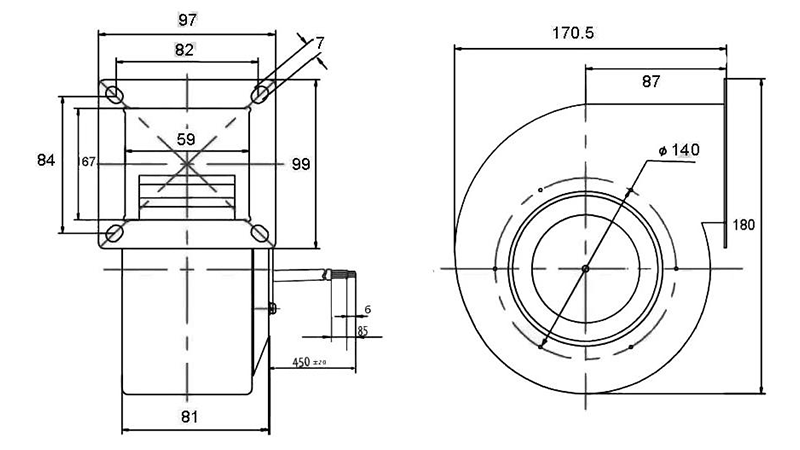 CE Certificate Factory Customized AC Forward Single Inlet Centrifugal Blower Fan For Industrial