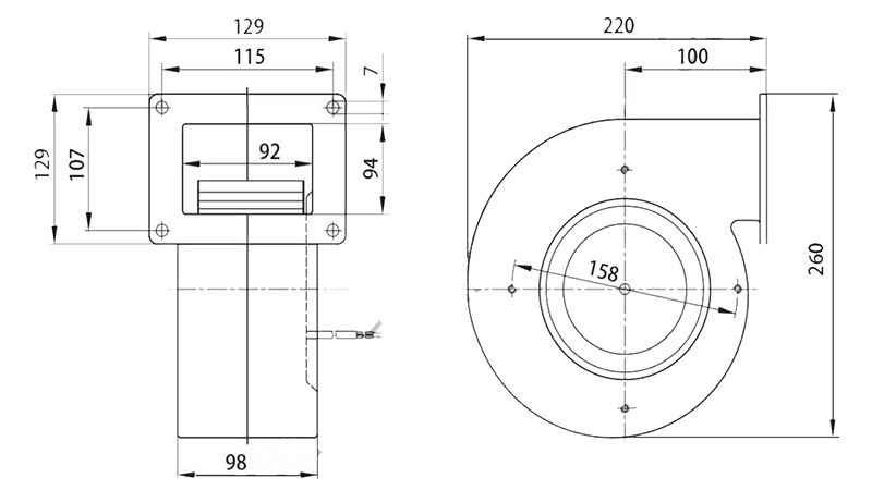 140mm High Reliable Explosion Proof Motor Direct Driven DC Forward Centrifugal Fan Blower For Central Air Conditioner