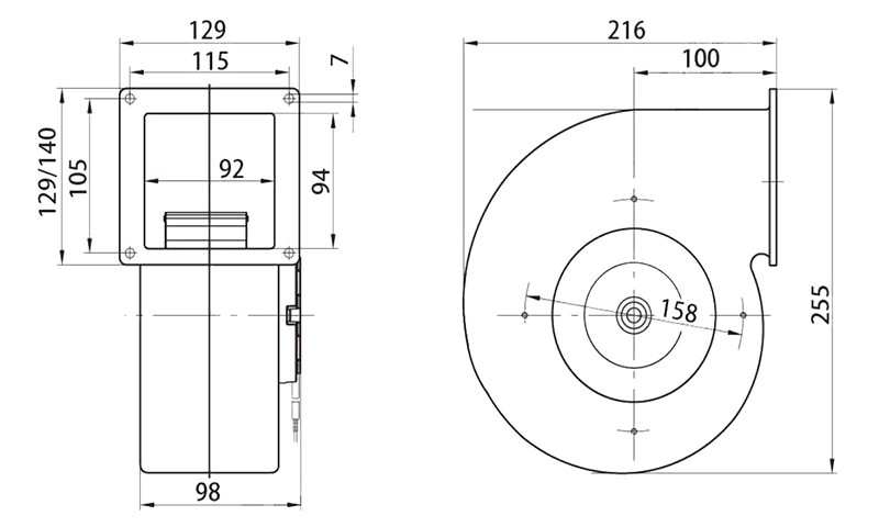 140mm High Reliable Explosion Proof Motor Direct Driven DC Forward Centrifugal Fan Blower For Central Air Conditioner