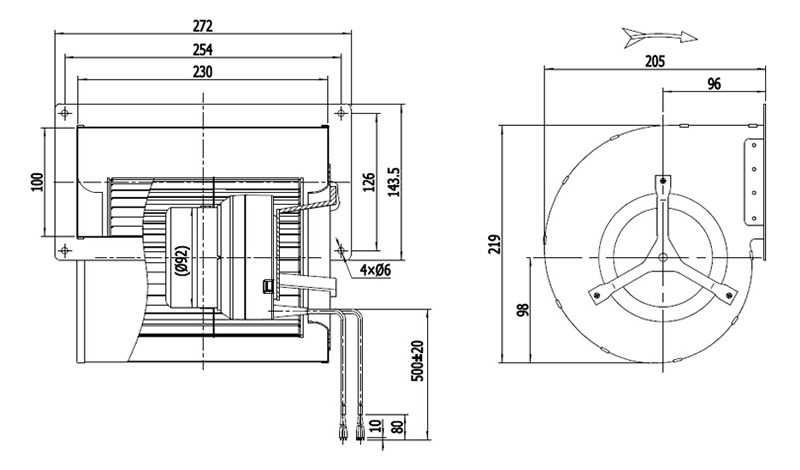 Custom Industrial High Temperature EC Centrifugal Fan Dual Inlet EC Centrifugal Blower Fan