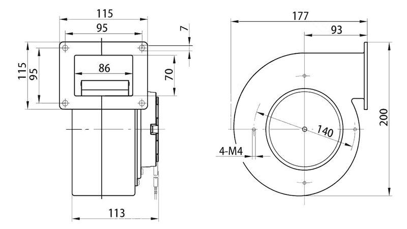 High Quality 120mm EC Squirrel Cage Air Purifier Blower Fan Single Inlet Centrifugal Fan