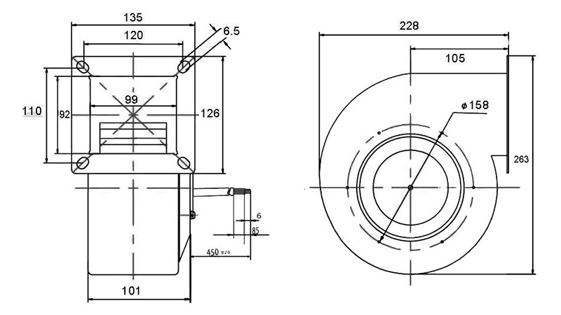 Brushless Motor Industrial Low Noise 1V-230V Centrifugal AC Blower Fan Forward Centrifugal Blower Fan