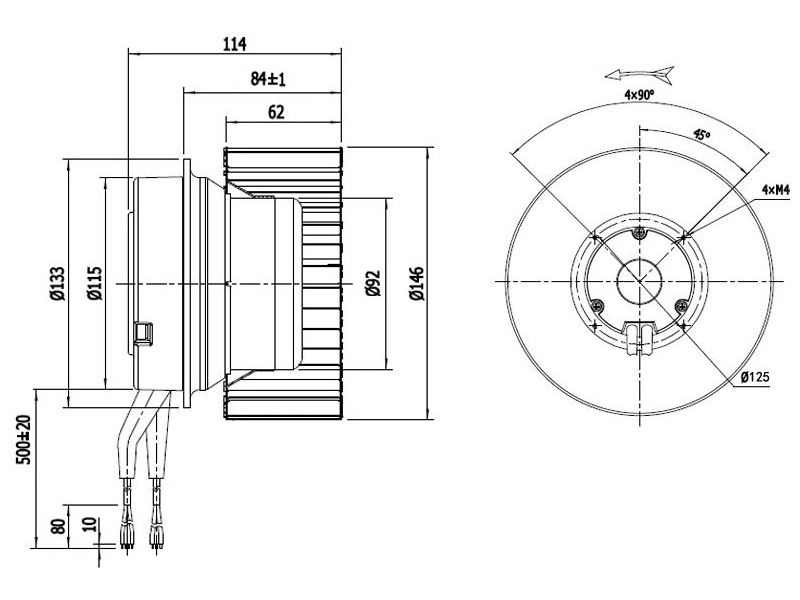 NUSSUN Household Ventilate Air Transfer Industrial Cooling Fan Exhaust 146mm Forward Curved Centrifugal Fan