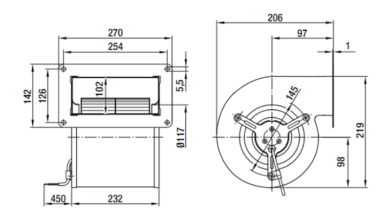 Industrial Blower Fan High Pressure AC Centrifugal Blower Fan Brushless AC Forward Curved Centrifugal Fan