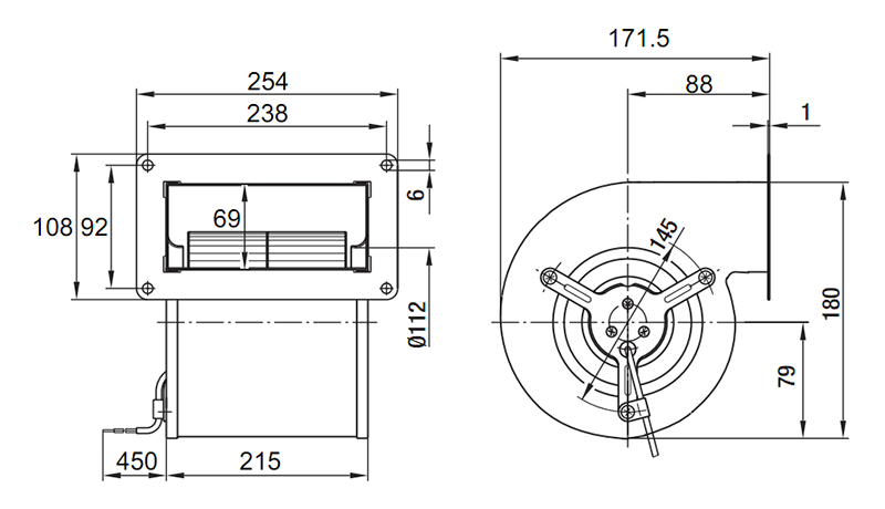 Customized 1~230V Low Noise AC Forward Centrifugal Fan Forward Fan Double Inlet Blower