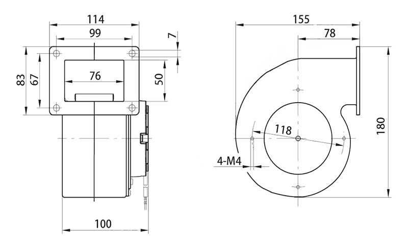 High Quality EC Cabinet Centrifugal Fan High Speed Single Inlet Centrifugal Blower