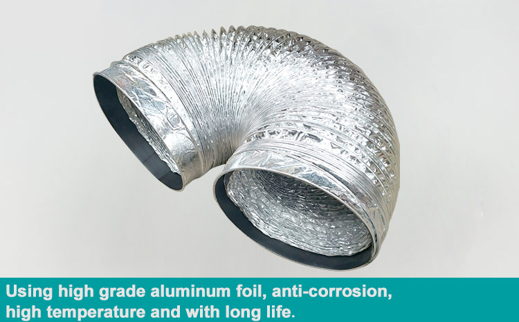 Air Heat Exchange HVAC Aluminium Foil Round Air Ventil Duct For Ventilation System