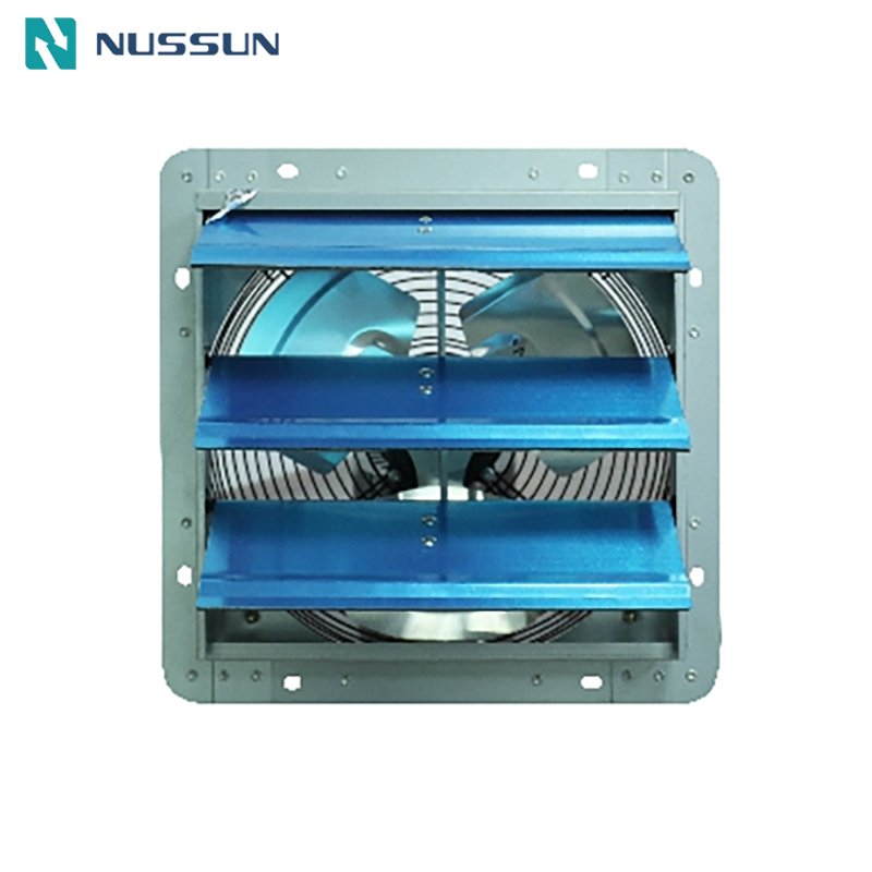 Nussun Large Metal Axial Fan 18 inch Automatic Shutter Wall Mounted Greenhouse Electric Exhaust Fan