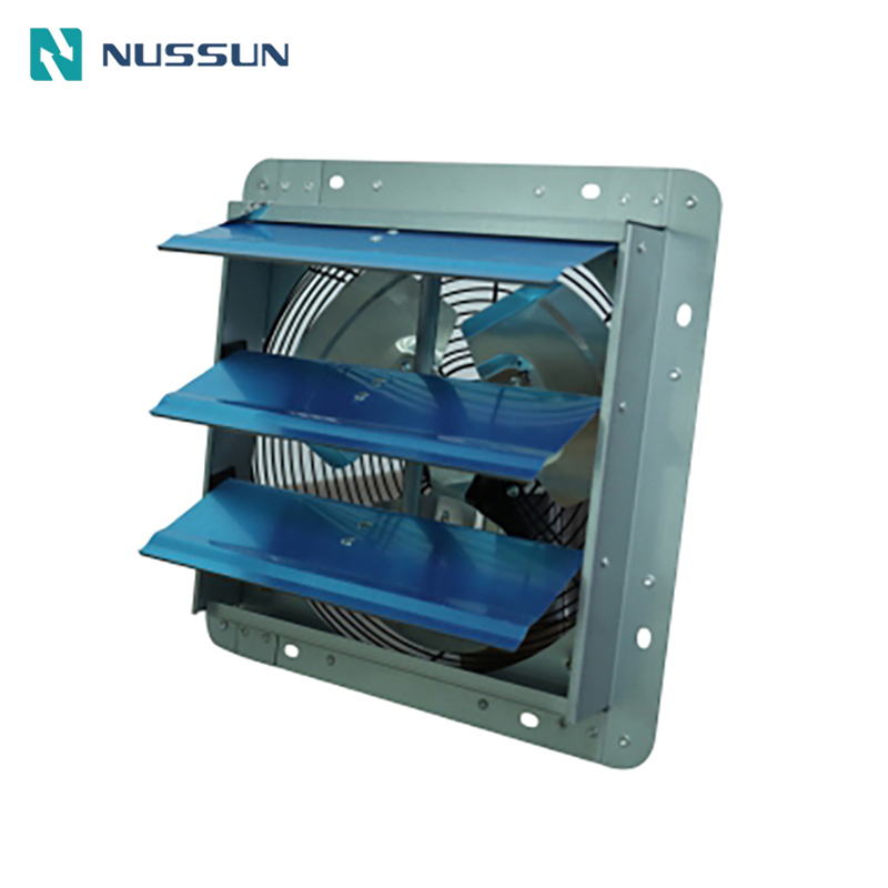 Nussun 12 Inch Air Flow Fan Industrial Ventilation Wall Mounted Warehouse Garage Shutter Exhaust Fan