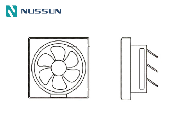 NUSSUN 10 Inch Square Case Customized Low Noise Axial Portable Wall Mount Silent For Bathroom Kitchen Ventilation Exhaust Fans