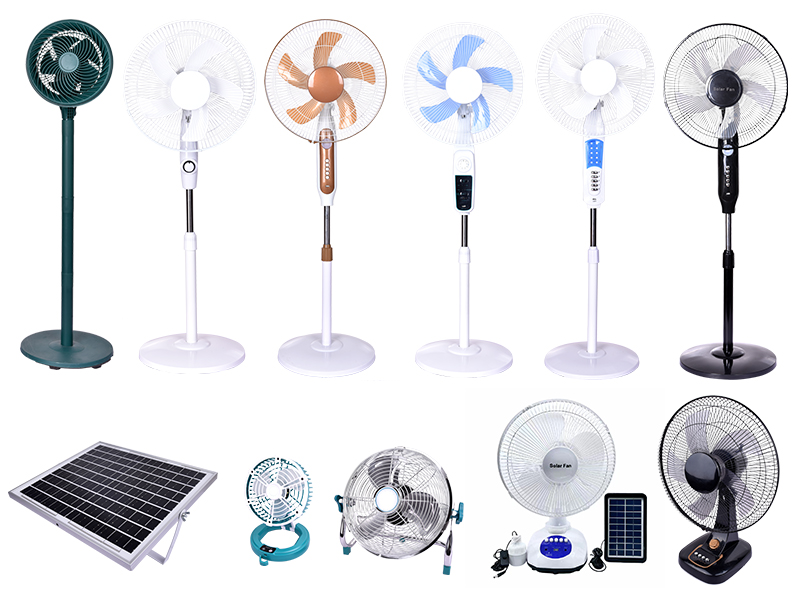 Factory Price Solar Charging 16 Inch Rechargeable Electrical Stand Fan with Light