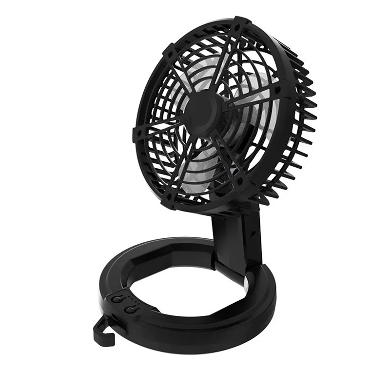 Outdoor Camping Hanging Foldable 6 Inch Table Fan Light USB Rechargeable Mini Folding Fan