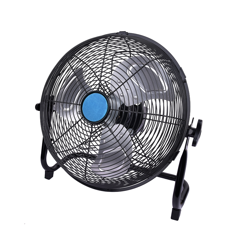 12 Inch Ac 110-240v Dc Solar Powered Rechargeable Floor Solar Fan Metal Blades Fan with 18W Solar Panel