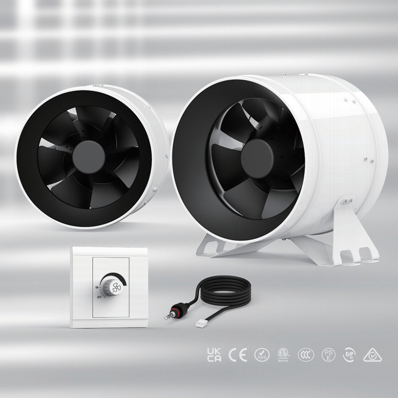 Nussun Fans Manufacturer EC Motor Metal 12 Inch 315mm Mixed Flow Inline Duct Fan For Home