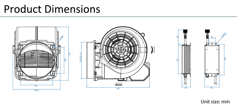 DC Motor Centrifugal Blower