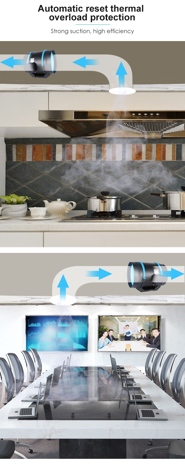 strong suction 315mm mixed flow fans