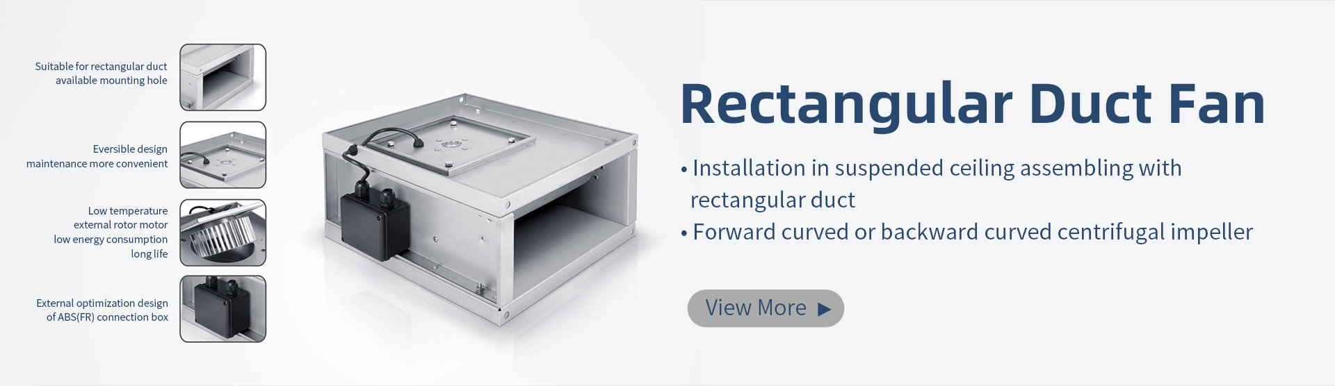 Nussun Rectangular Square Cabinet Duct Fan